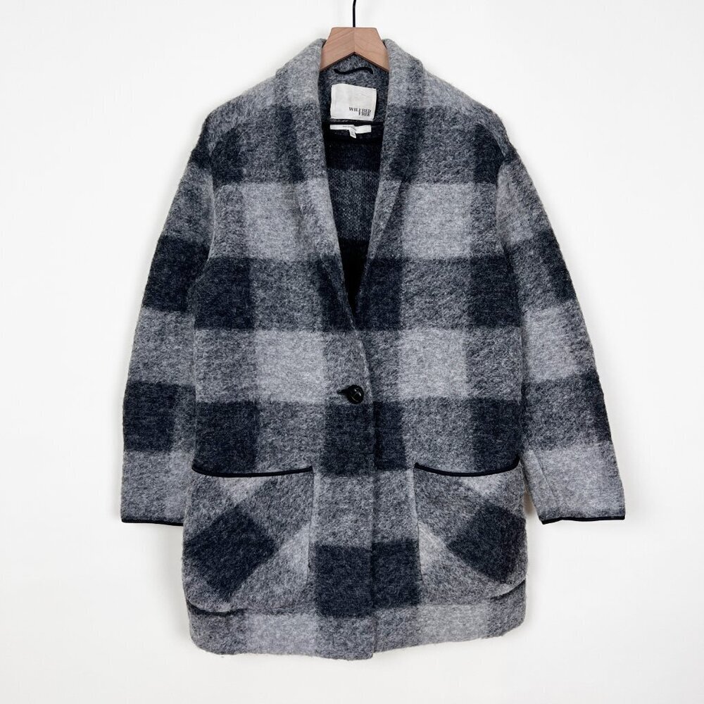 Aritzia Wilfred Free Wool Plaid Jacket Pea Coat Oversized Trench Shacket Classic - Picture 2 of 8